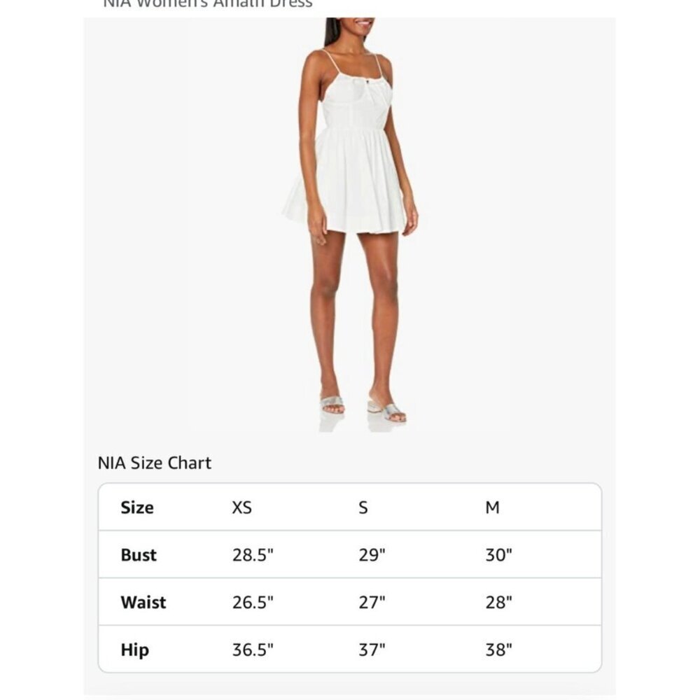 Nia Amalfi White Dress Spaghetti Straps Size S Lightweight & Breathable $88 - Picture 6 of 9